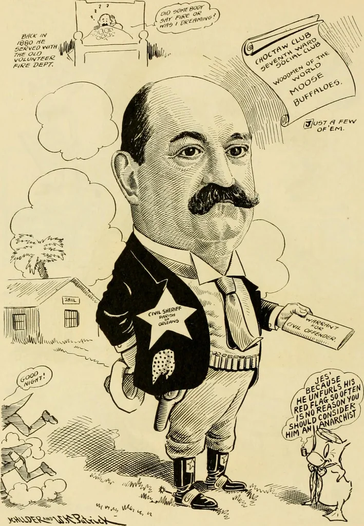 An illustration from Club men of Louisiana in caricature, 1917, leaf 277
