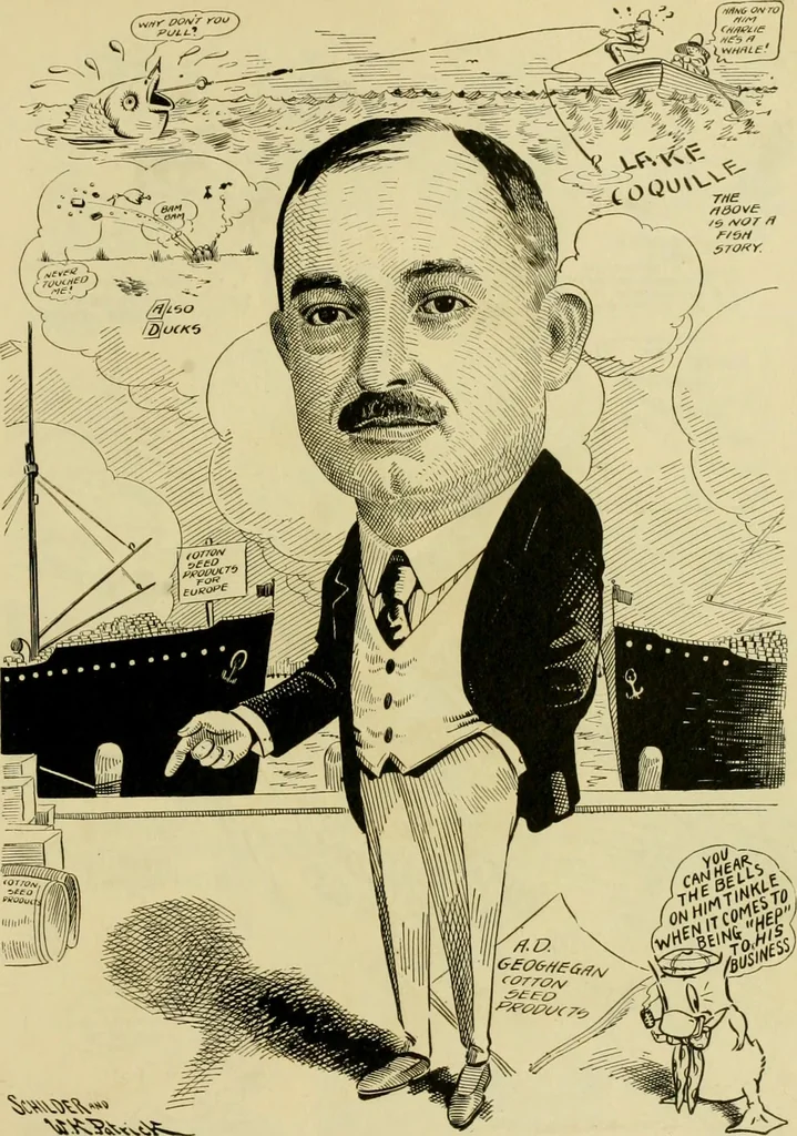 An illustration from Club men of Louisiana in caricature, 1917, leaf 278