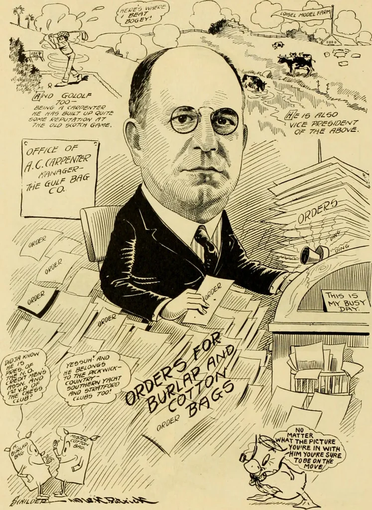 An illustration from Club men of Louisiana in caricature, 1917, leaf 279
