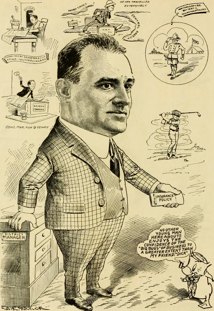An illustration from Club men of Louisiana in caricature, 1917, leaf 281