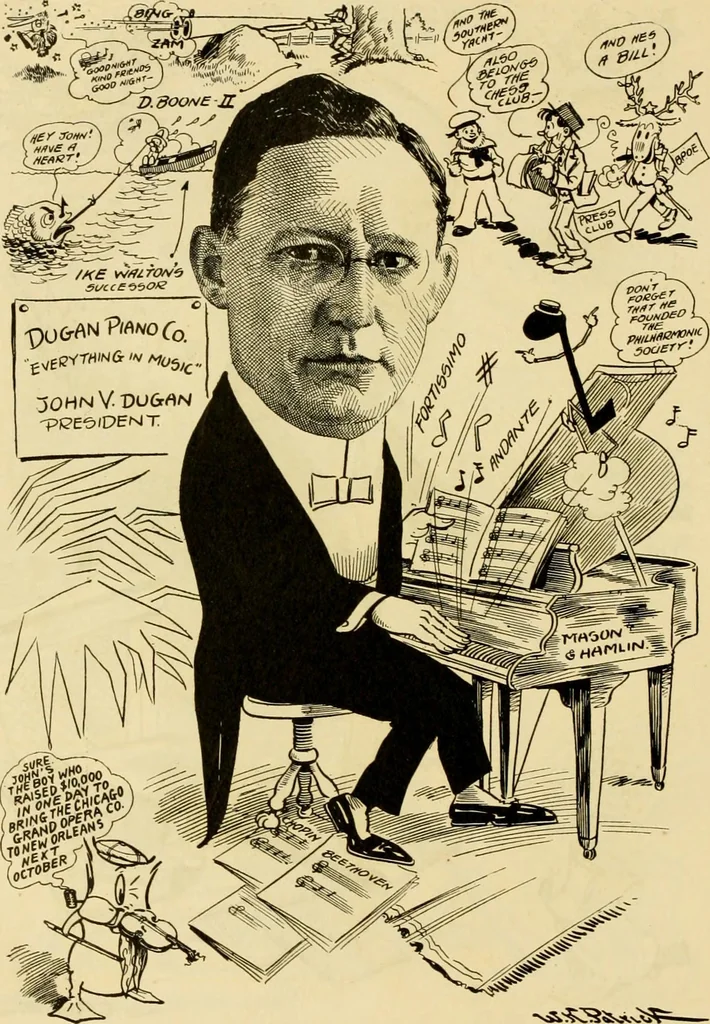 An illustration from Club men of Louisiana in caricature, 1917, leaf 287