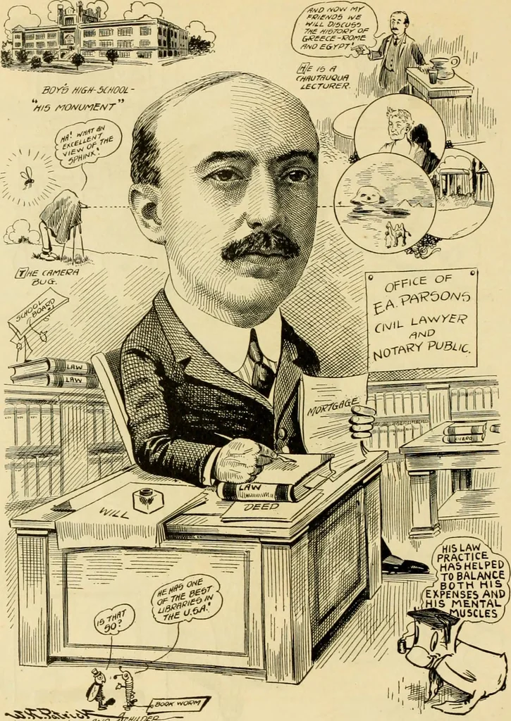 An illustration from Club men of Louisiana in caricature, 1917, leaf 291