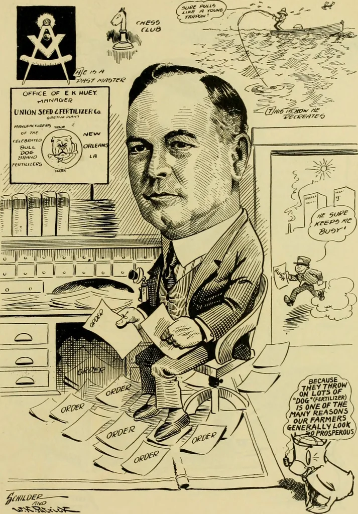 An illustration from Club men of Louisiana in caricature, 1917, leaf 292