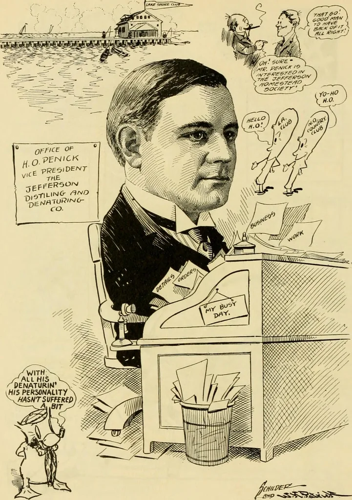 An illustration from Club men of Louisiana in caricature, 1917, leaf 293