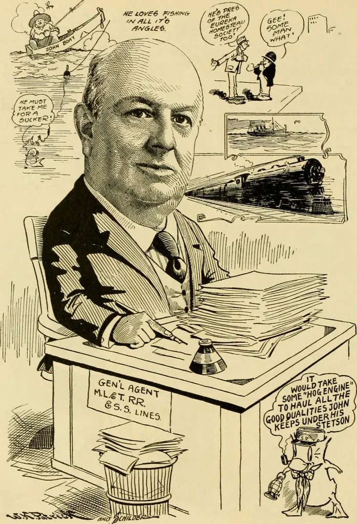 An illustration from Club men of Louisiana in caricature, 1917, leaf 297