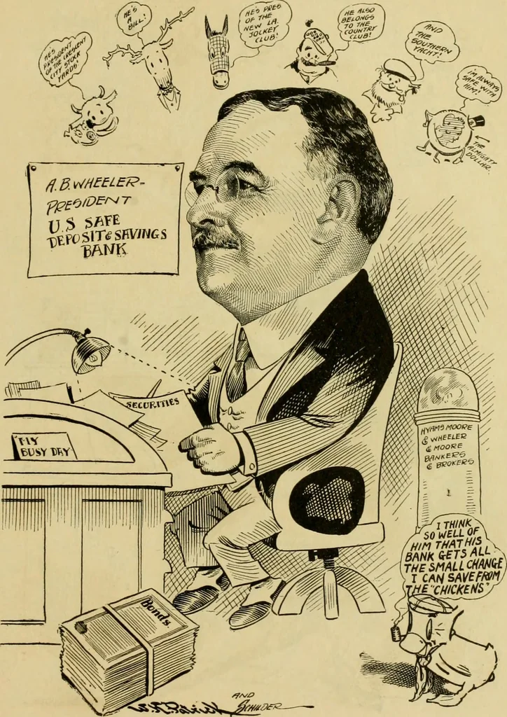 An illustration from Club men of Louisiana in caricature, 1917, leaf 30