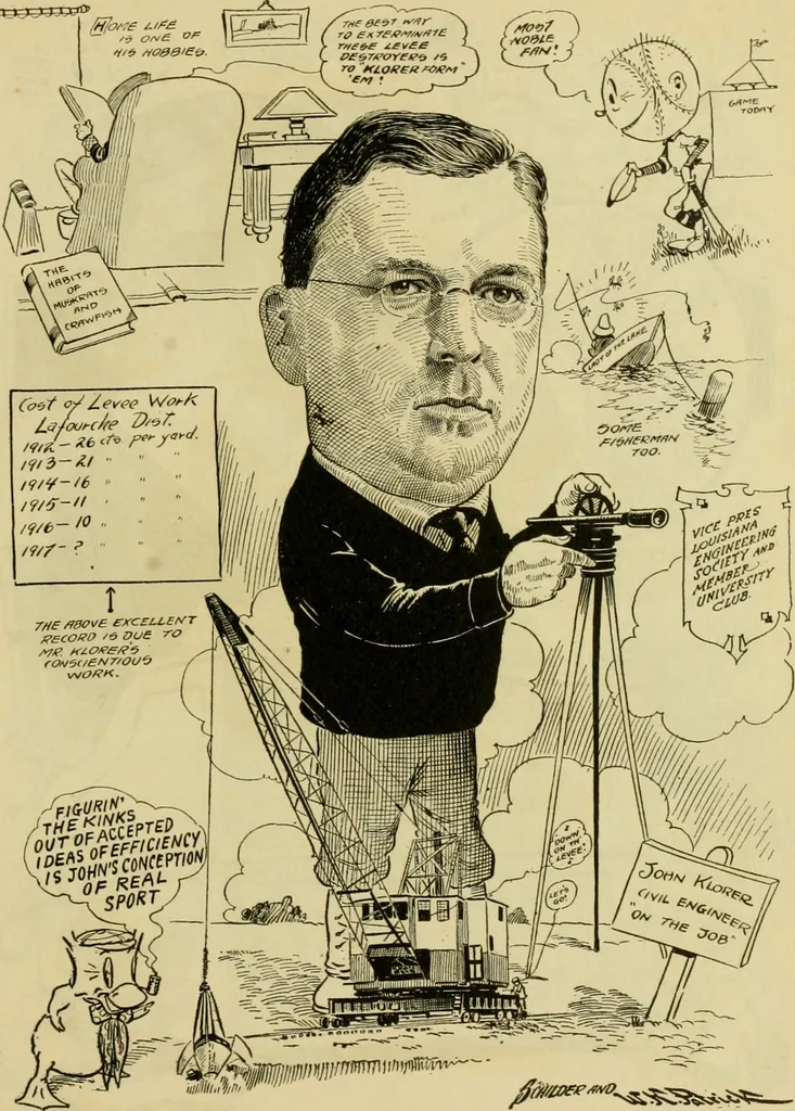 An illustration from Club men of Louisiana in caricature, 1917, leaf 302