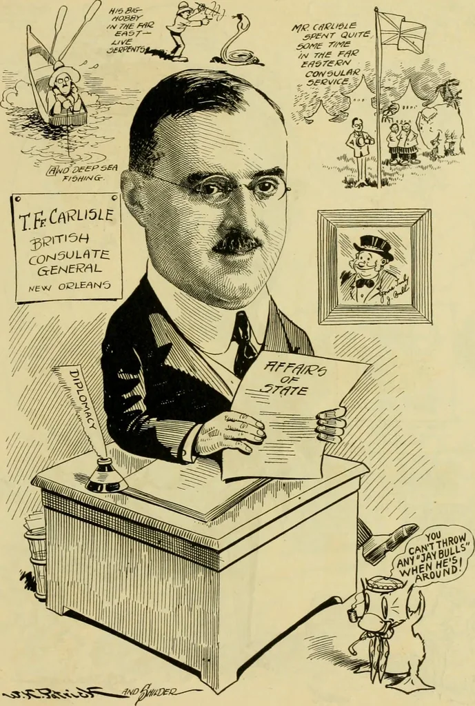 An illustration from Club men of Louisiana in caricature, 1917, leaf 306