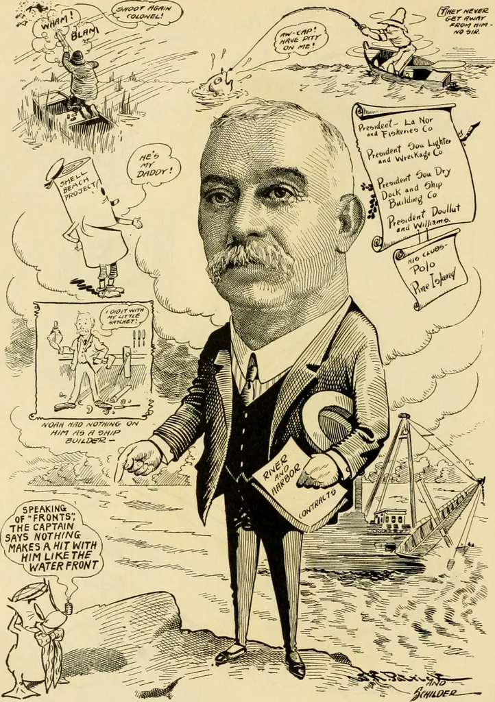 An illustration from Club men of Louisiana in caricature, 1917, leaf 307