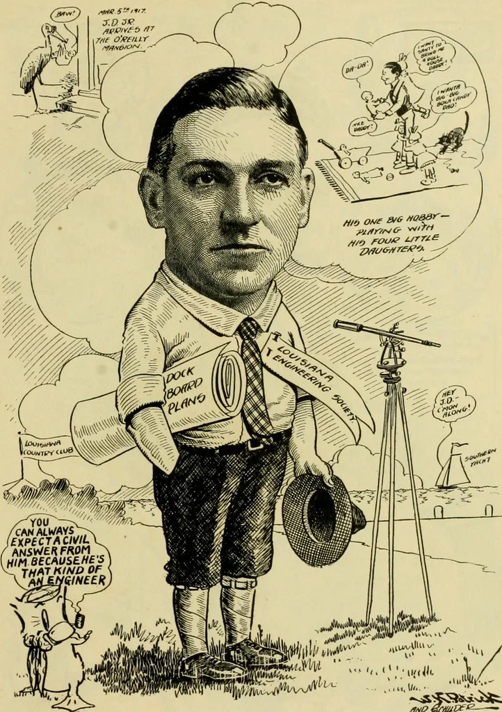 An illustration from Club men of Louisiana in caricature, 1917, leaf 308