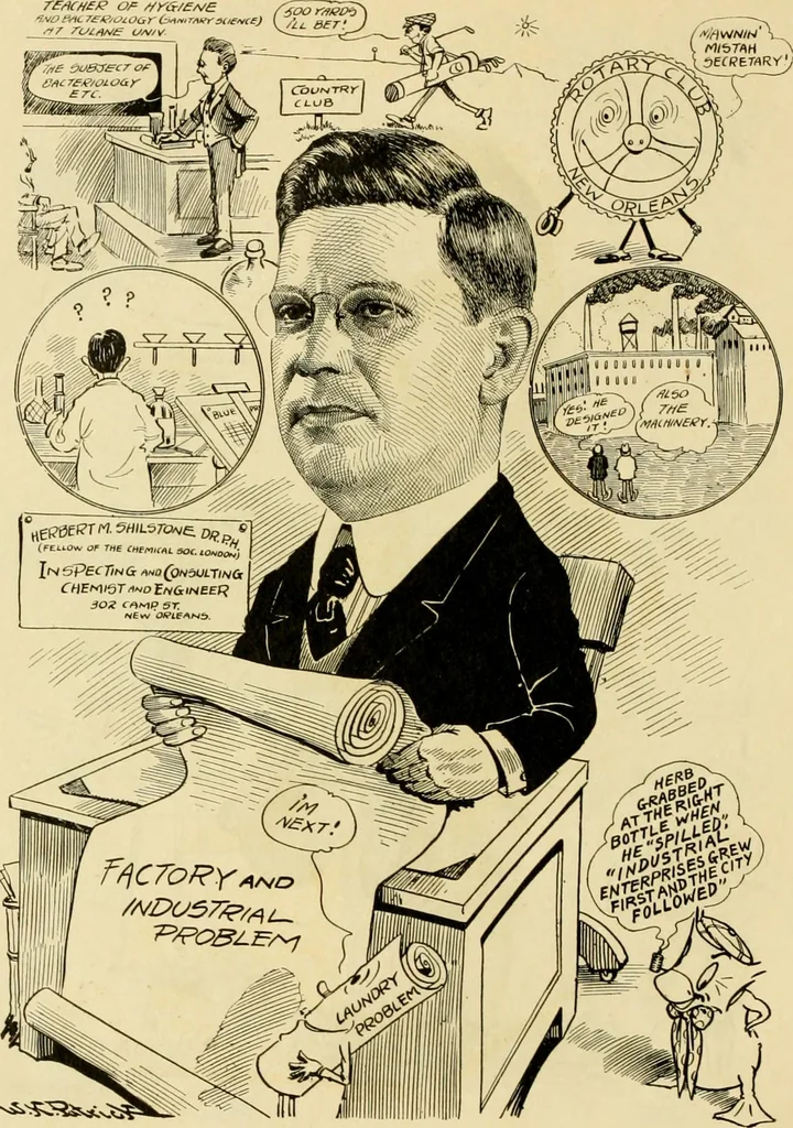 An illustration from Club men of Louisiana in caricature, 1917, leaf 309