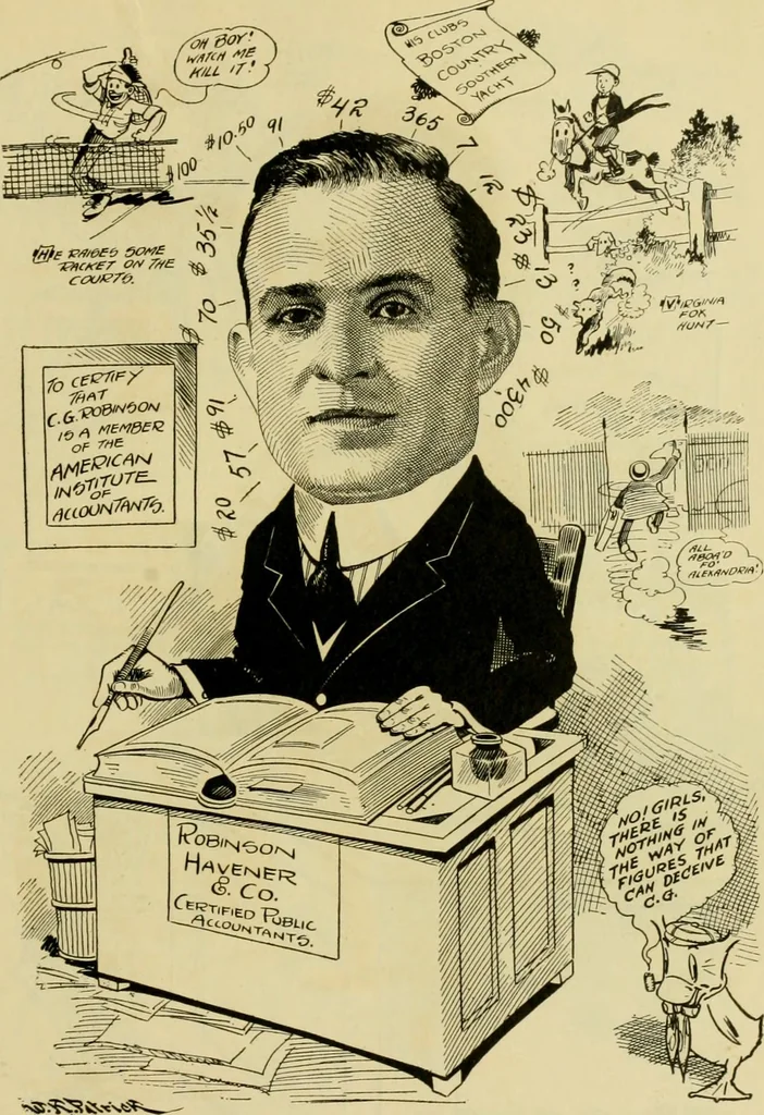 An illustration from Club men of Louisiana in caricature, 1917, leaf 316