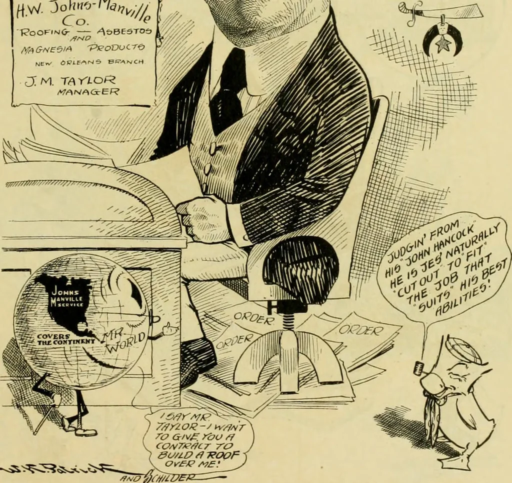 An illustration from Club men of Louisiana in caricature, 1917, leaf 318