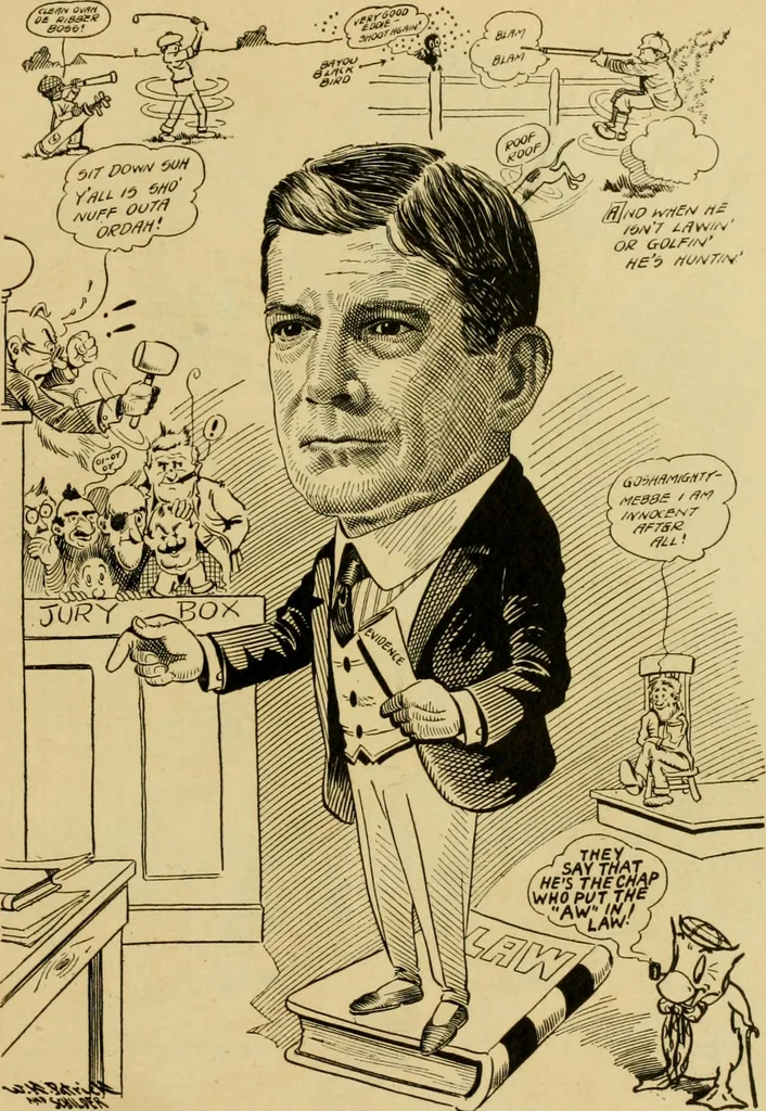 An illustration from Club men of Louisiana in caricature, 1917, leaf 32