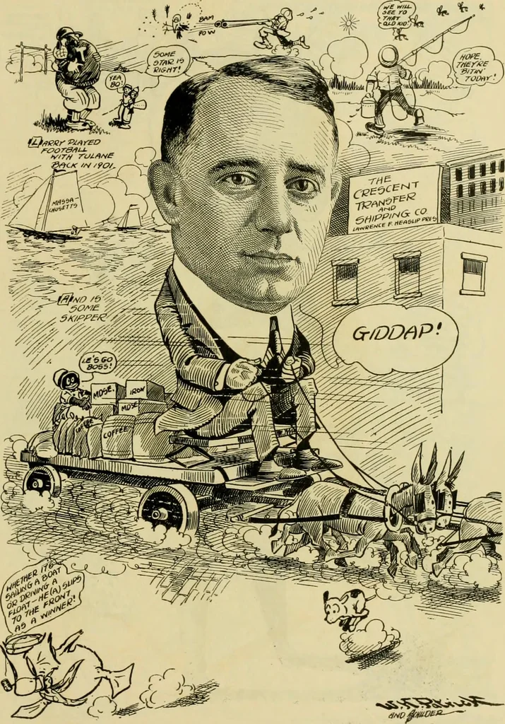 An illustration from Club men of Louisiana in caricature, 1917, leaf 320
