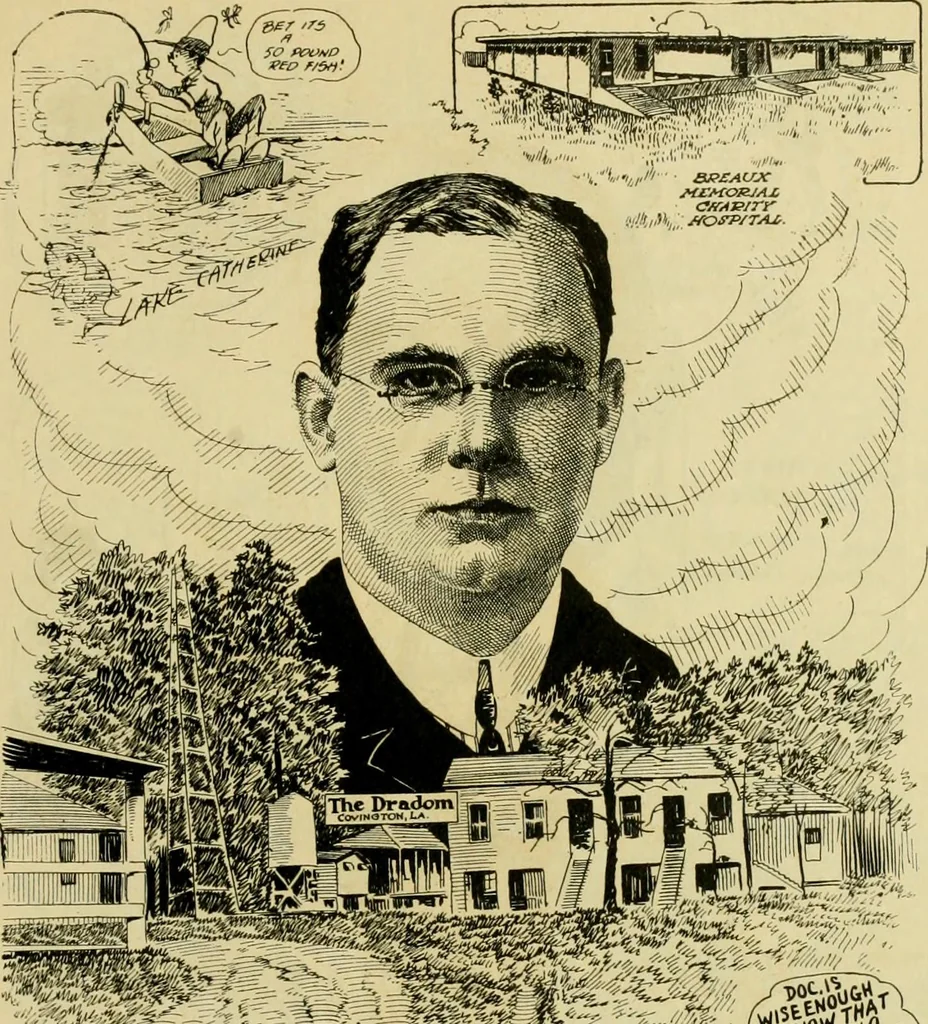 An illustration from Club men of Louisiana in caricature, 1917, leaf 322