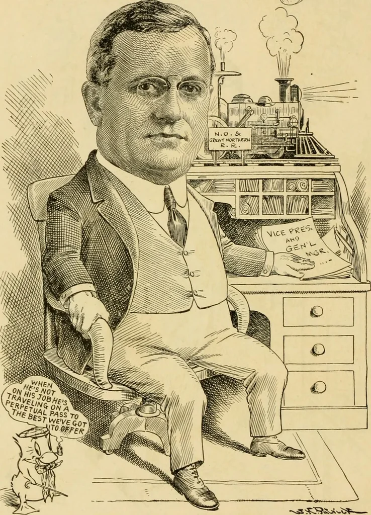 An illustration from Club men of Louisiana in caricature, 1917, leaf 33
