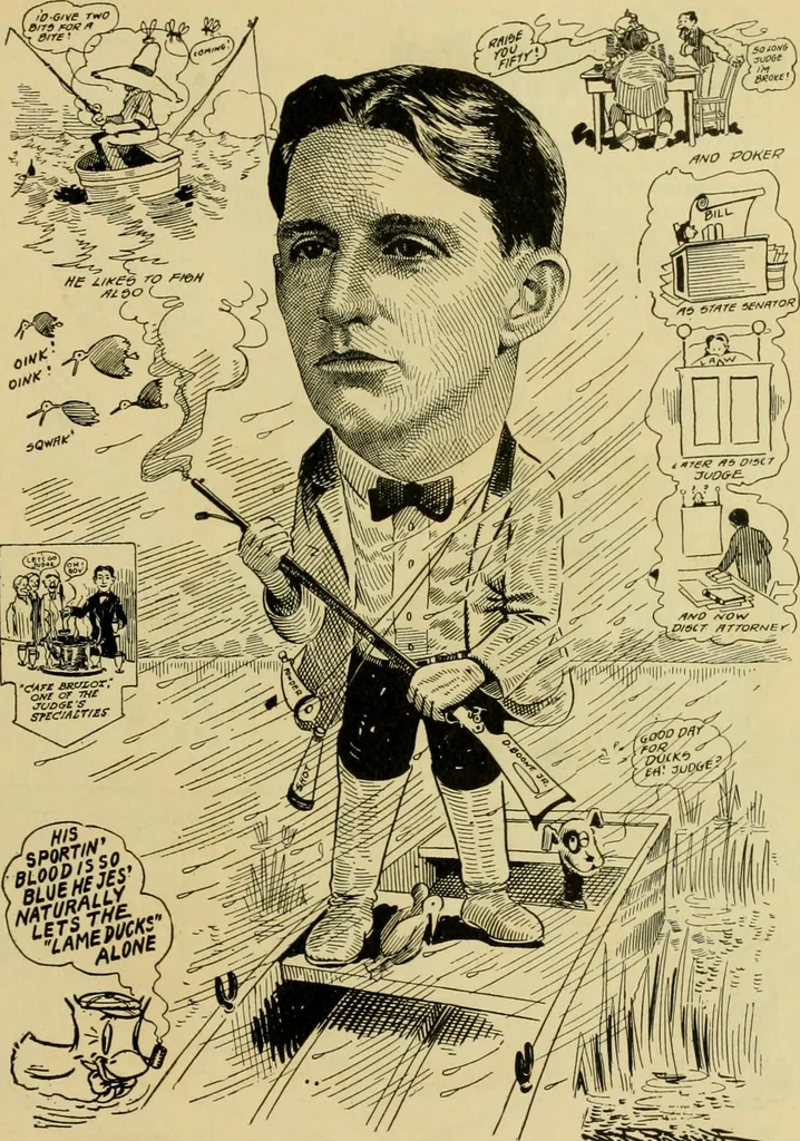An illustration from Club men of Louisiana in caricature, 1917, leaf 334