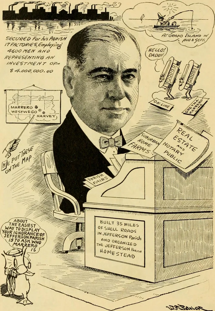 An illustration from Club men of Louisiana in caricature, 1917, leaf 335