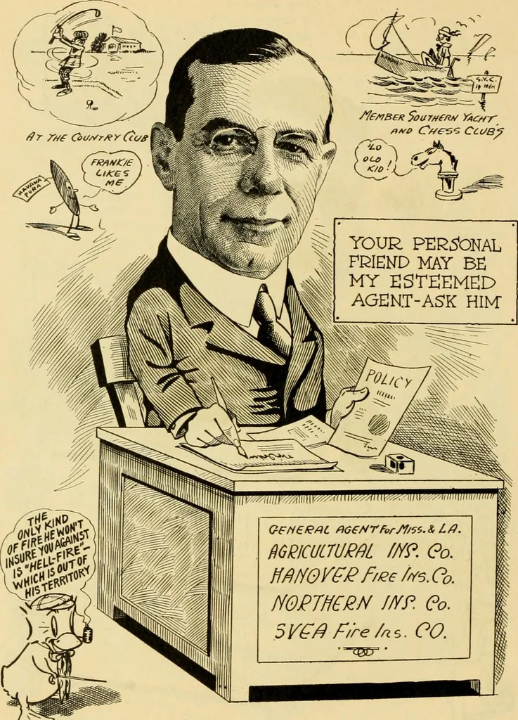 An illustration from Club men of Louisiana in caricature, 1917, leaf 337