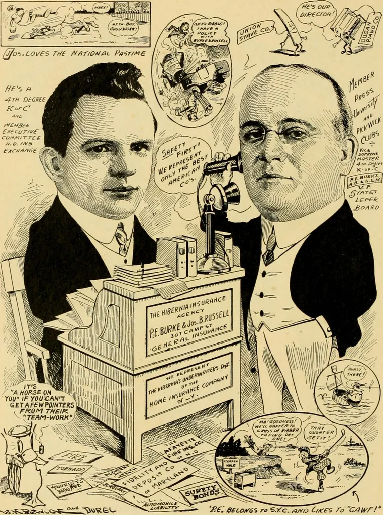 An illustration from Club men of Louisiana in caricature, 1917, leaf 341