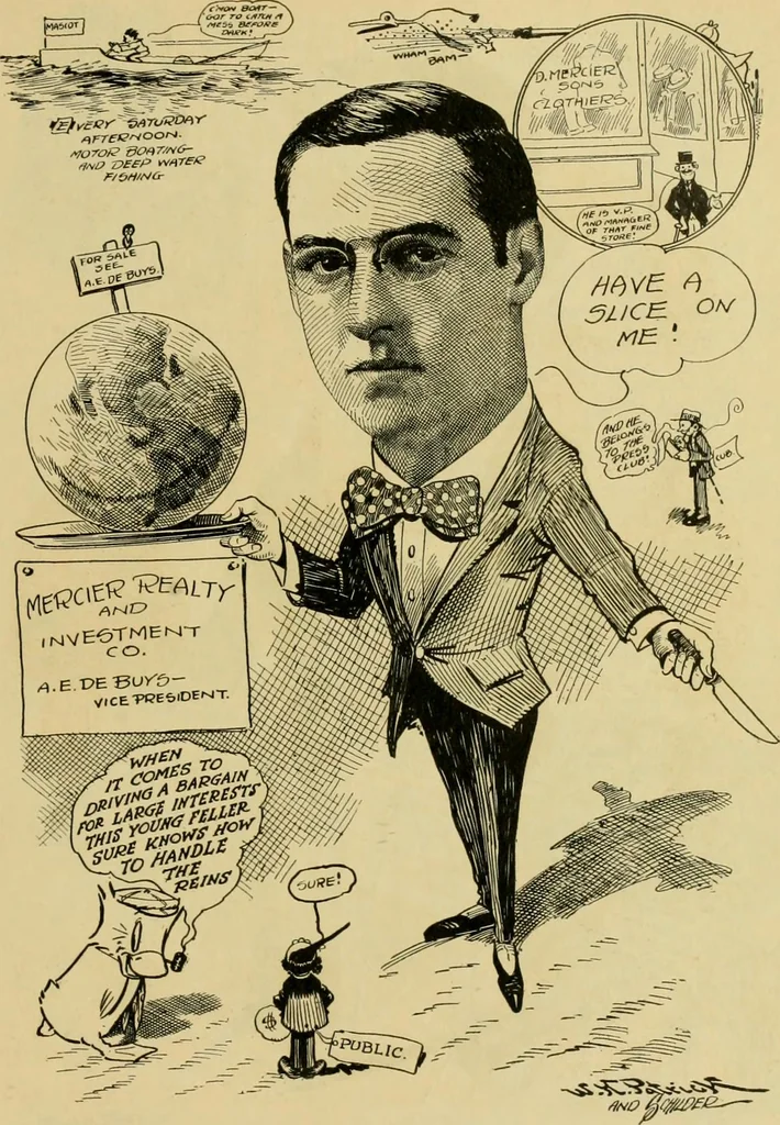 An illustration from Club men of Louisiana in caricature, 1917, leaf 342