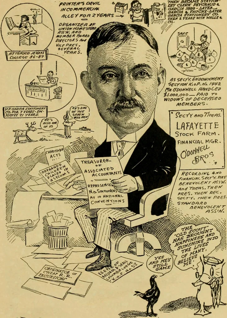 An illustration from Club men of Louisiana in caricature, 1917, leaf 344