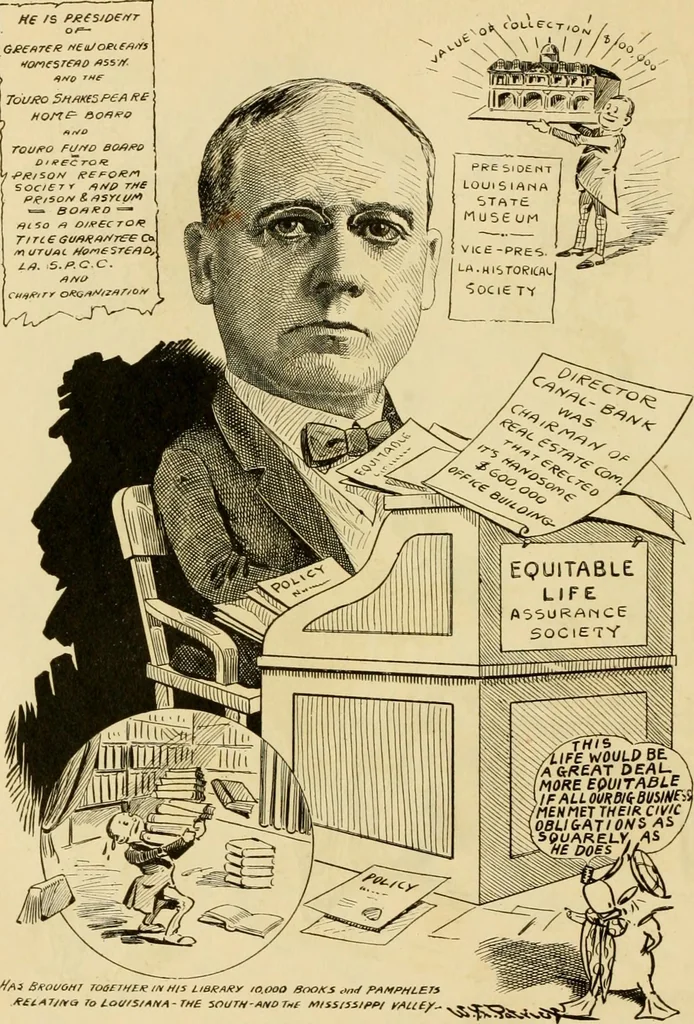 An illustration from Club men of Louisiana in caricature, 1917, leaf 35