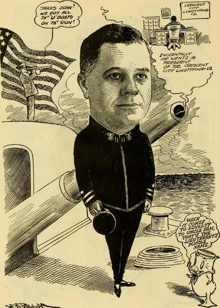An illustration from Club men of Louisiana in caricature, 1917, leaf 359