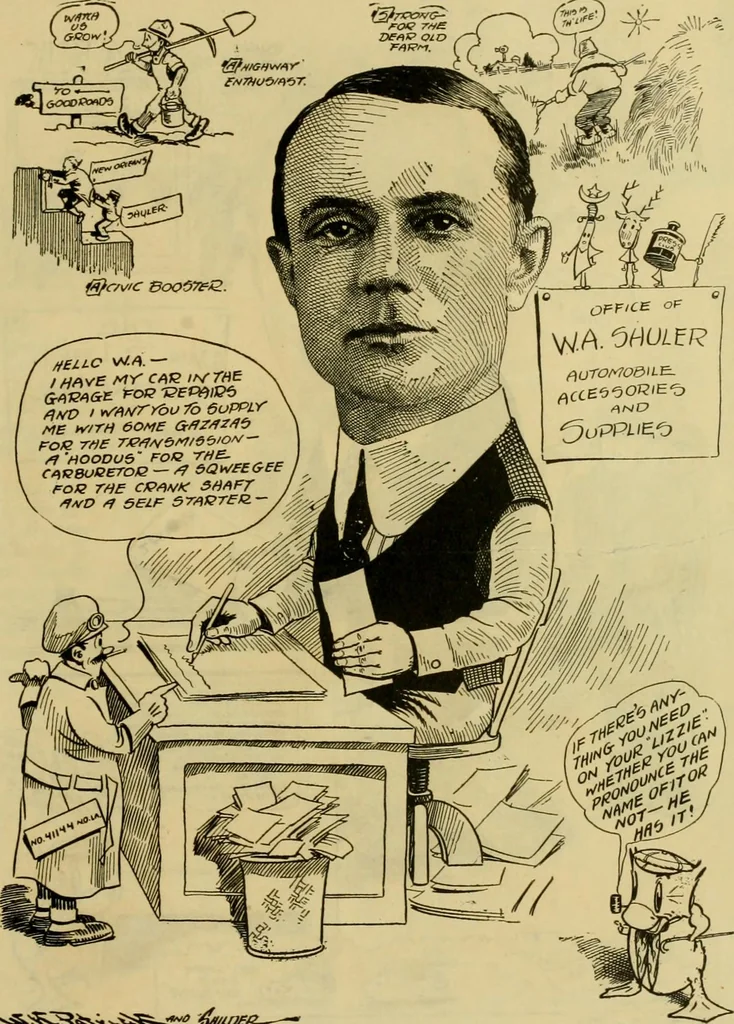 An illustration from Club men of Louisiana in caricature, 1917, leaf 364