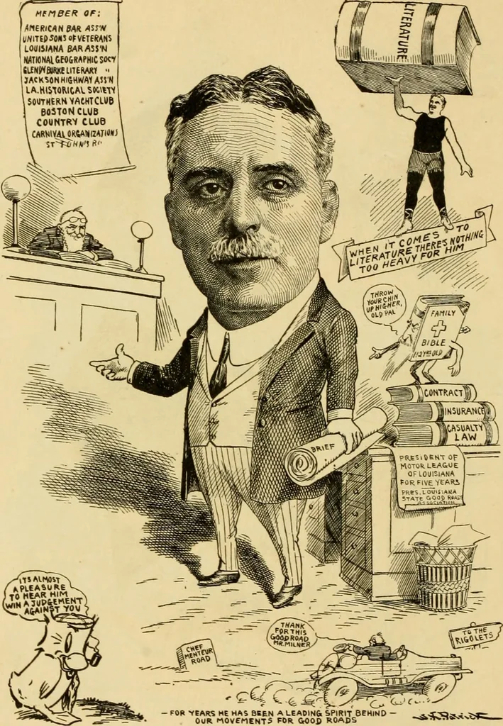 An illustration from Club men of Louisiana in caricature, 1917, leaf 37