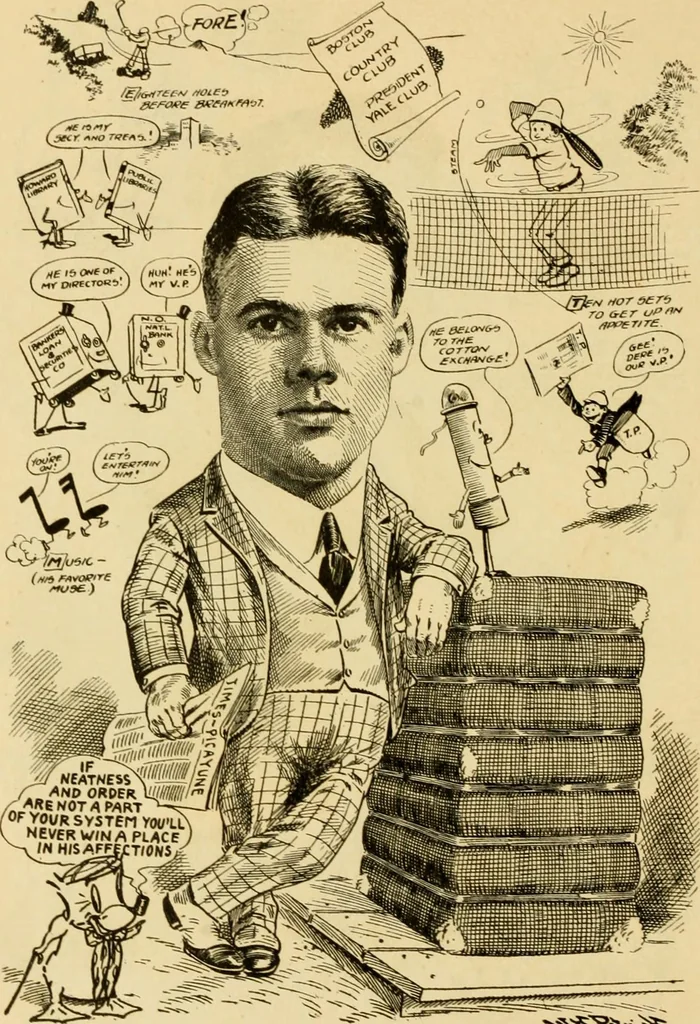 An illustration from Club men of Louisiana in caricature, 1917, leaf 41