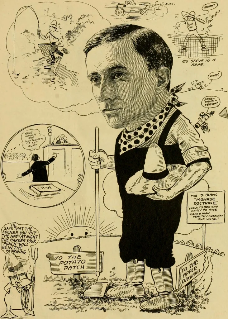 An illustration from Club men of Louisiana in caricature, 1917, leaf 44