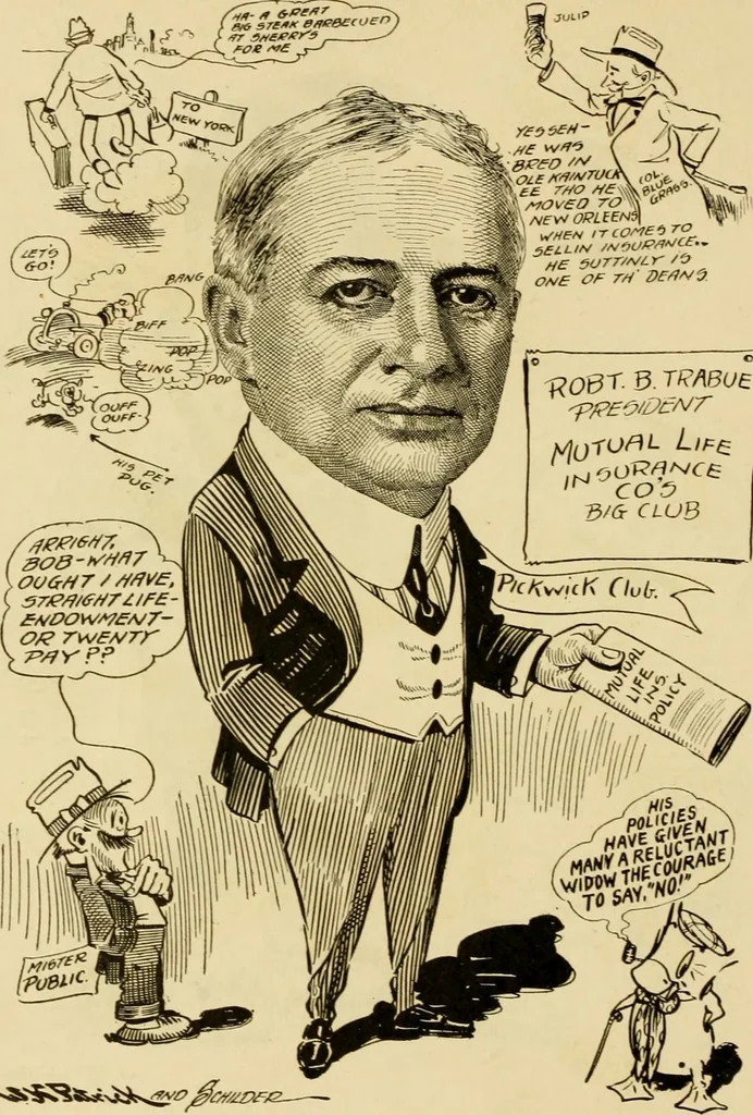 An illustration from Club men of Louisiana in caricature, 1917, leaf 45