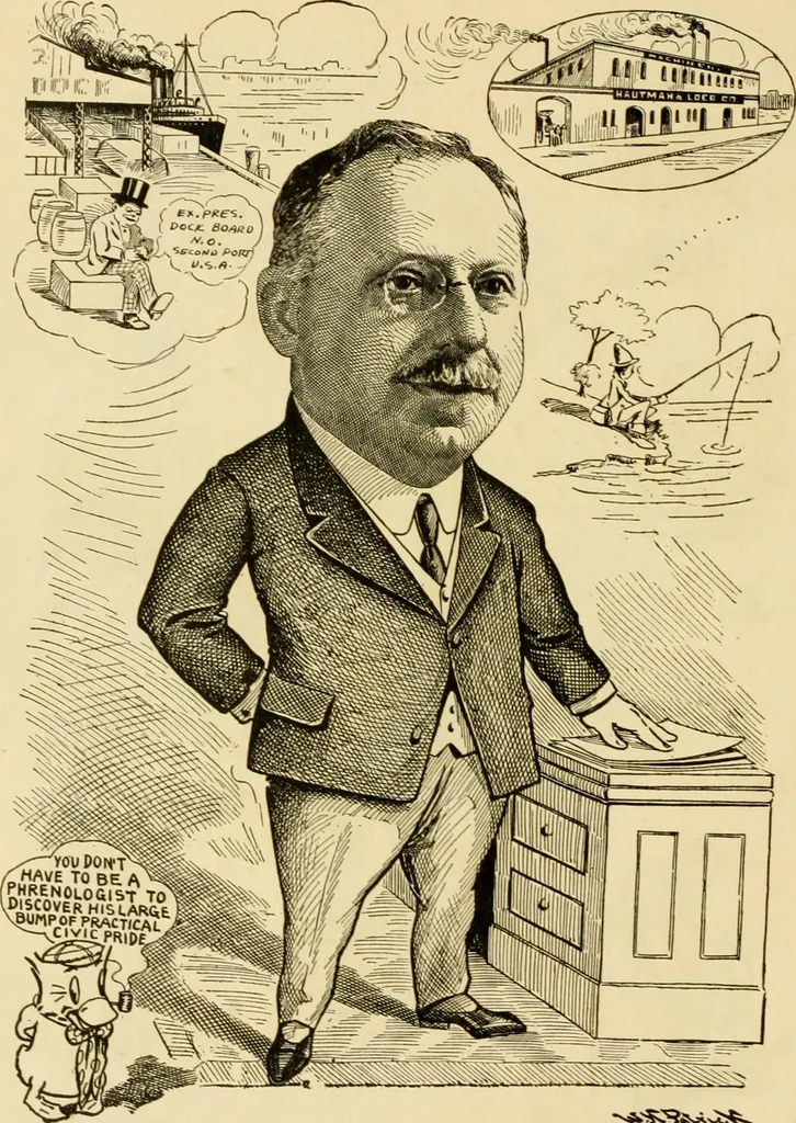 An illustration from Club men of Louisiana in caricature, 1917, leaf 49