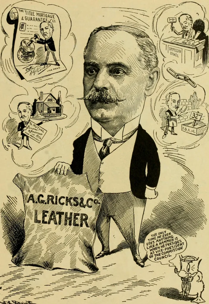 An illustration from Club men of Louisiana in caricature, 1917, leaf 52