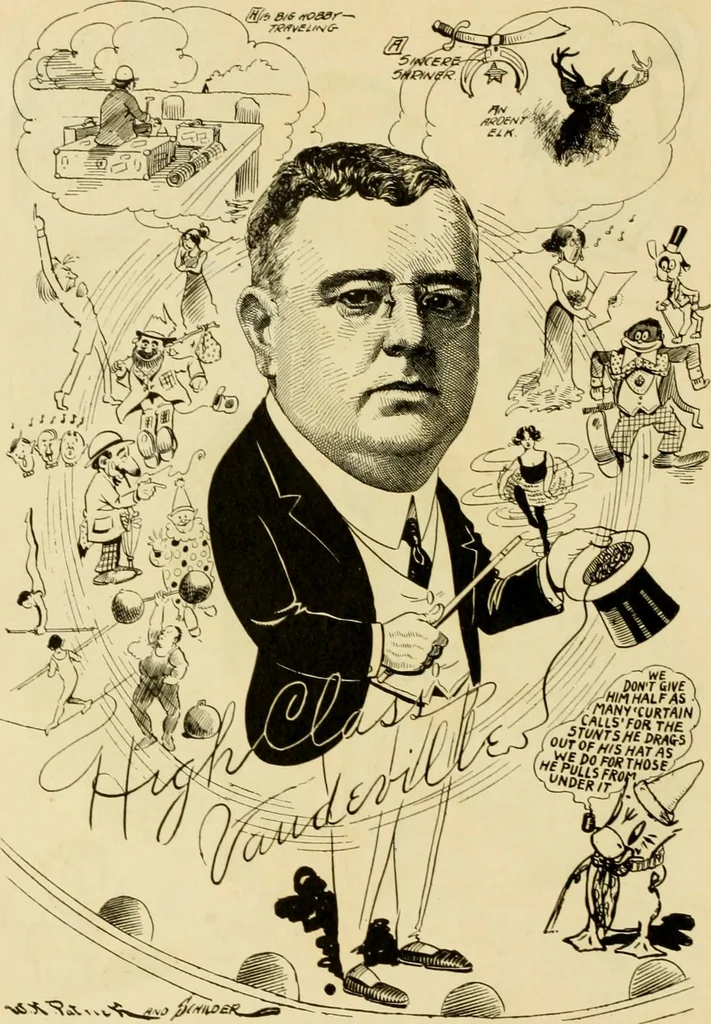 An illustration from Club men of Louisiana in caricature, 1917, leaf 53
