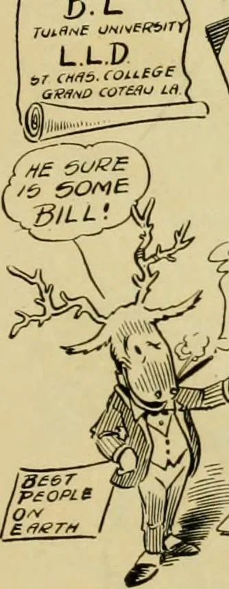 An illustration from Club men of Louisiana in caricature, 1917, leaf 54