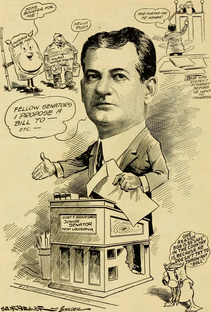 An illustration from Club men of Louisiana in caricature, 1917, leaf 55