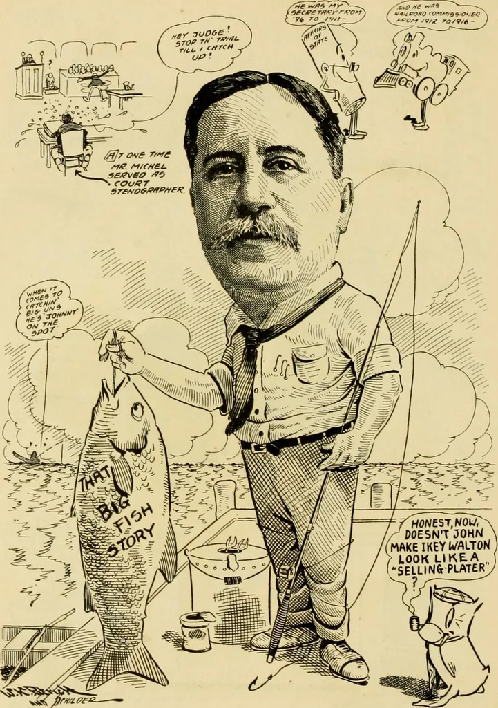 An illustration from Club men of Louisiana in caricature, 1917, leaf 57