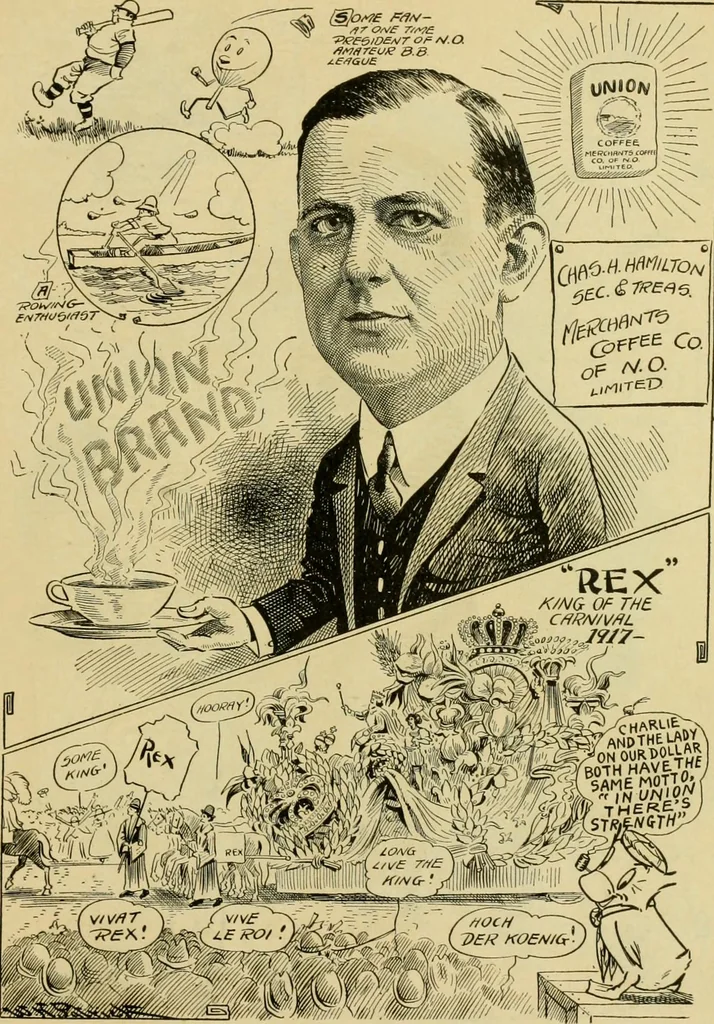 An illustration from Club men of Louisiana in caricature, 1917, leaf 64