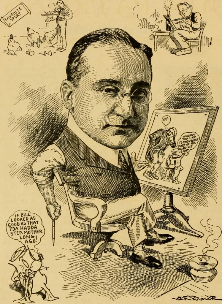 An illustration from Club men of Louisiana in caricature, 1917, leaf 7