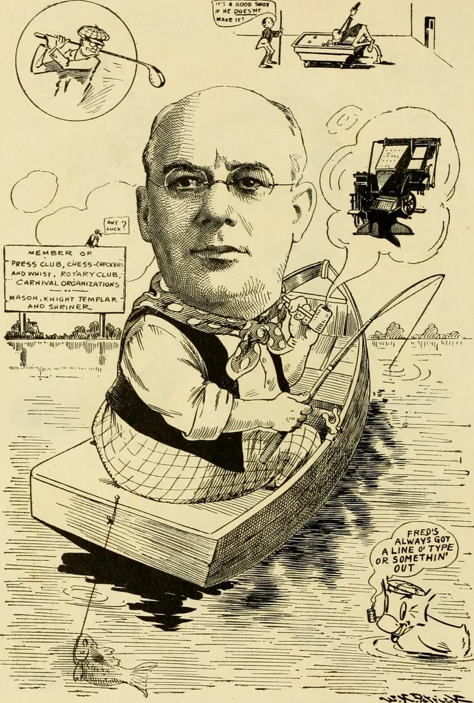 An illustration from Club men of Louisiana in caricature, 1917, leaf 73