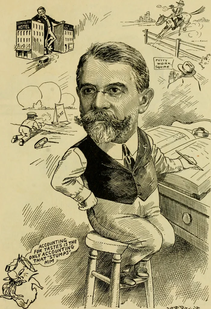 An illustration from Club men of Louisiana in caricature, 1917, leaf 78