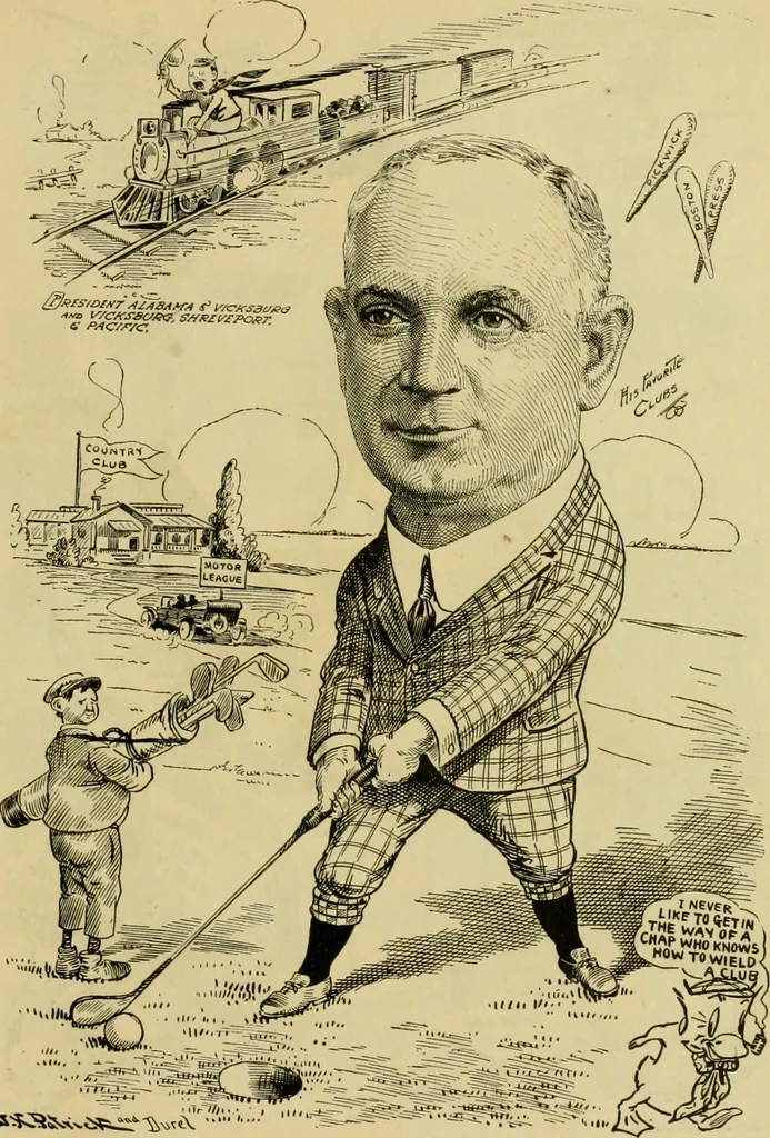 An illustration from Club men of Louisiana in caricature, 1917, leaf 80
