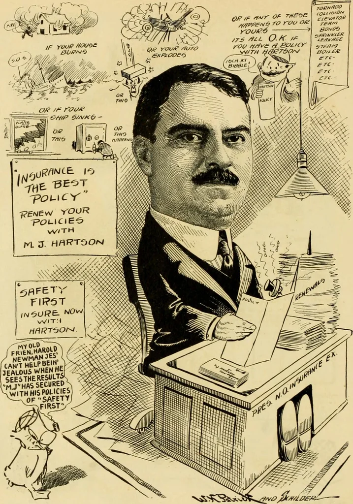 An illustration from Club men of Louisiana in caricature, 1917, leaf 83