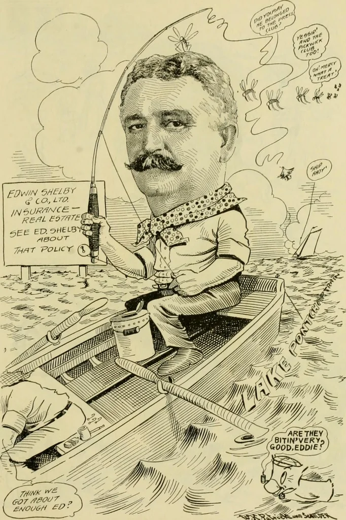 An illustration from Club men of Louisiana in caricature, 1917, leaf 88