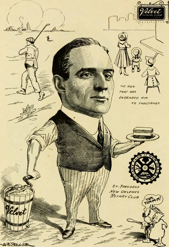 An illustration from Club men of Louisiana in caricature, 1917, leaf 89