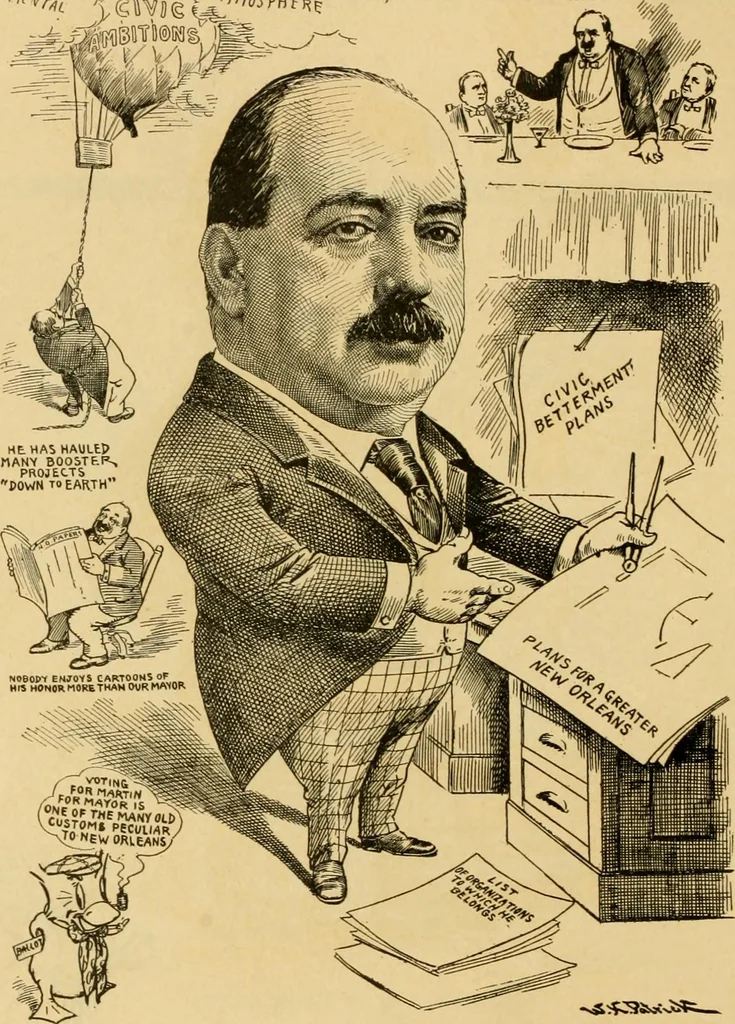 An illustration from Club men of Louisiana in caricature, 1917, leaf 9
