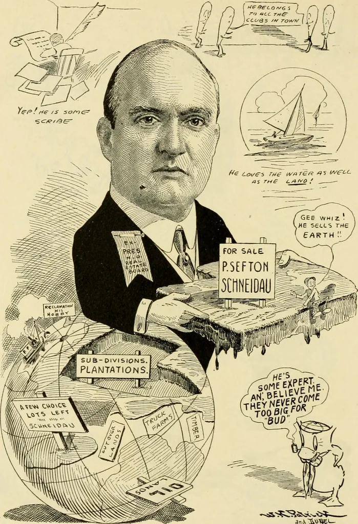An illustration from Club men of Louisiana in caricature, 1917, leaf 91
